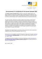 Announcement Theodor-Laymann-Scholarship 2025