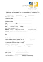 Application Form Theodor-Laymann-Scholarship