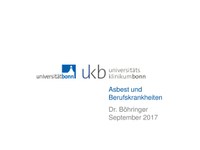 Sicherheit-Asbest und Berufskrankheiten