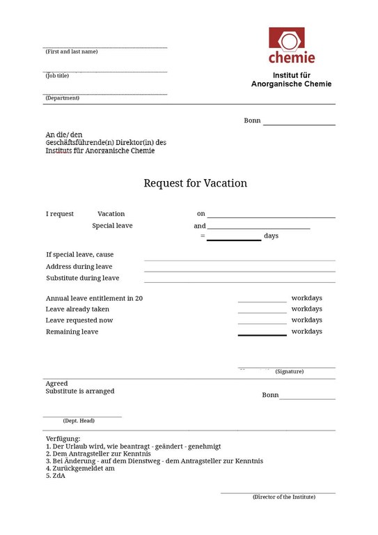 Form - Request for vacation IC (2025) EN