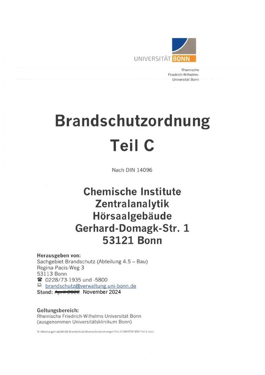 Brandschutzordnung Teil C